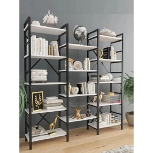 Kitaplık Lüks Metal 3 Bölüm 14 Raflı Renk Seçenekli