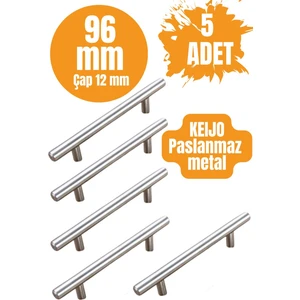 5 ADET Keijo INOX 96mm Paslanmaz Kulp (mobilya, dolap kulbu, kulp modeli)