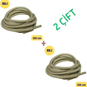 -2 ÇİFT , 120 cm, Çöl Beji ,Sağlam, Fitilli, Çift Katmanlı, Ekstra Dayanıklı Bağcık, Bot Bağcıkları( 2 Çift, 120 cm, Kum Beji)