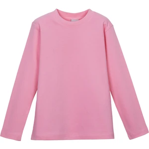 Pembe Basic Unisex Çocuk Kışlık Sıfır Yaka Uzun Kollu Tişört