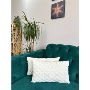 2'li Bohem Özel Tasarım Punch Panç Desen Astarı Kalın Dekoratif Kırlent Kılıfı 28 x 50  cm
