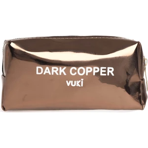 Dark Copper Aynalı Fermuarlı Kalem Kutu & Makyaj Çantası