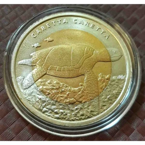 Gündüz Ticaret Bimetal Hayvanlar Caretta 2009 Yılı Hatıra Para Çil Kapsül Içinde Görseldeki Ürün