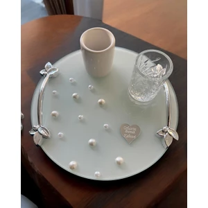 Beloved Gümüş Incili Nişan Tepsisi
