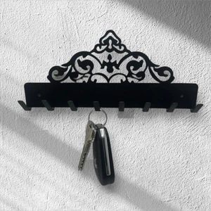 Anahtar Askılığı Ister Kendinden Yapışkanlı Ister Vidalı Nakış Mat Siyah