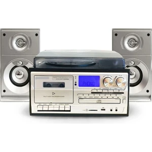 Plak Çalar Kaset Çalar CD Çalar USB Radyo Bluetooth Bağlantılı Aux Girişli Plak Çalar Nostalji