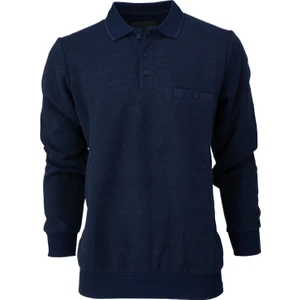 Erkek Kışlık Kazak Pamuklu Örme Düğmeli Polo Yaka Cepli Uzun Kollu Rennes Desenli Rahat