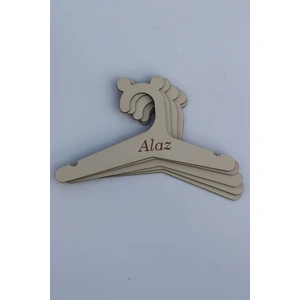 Assa Wood Isme Özel Ahşap Çocuk Askısı 7 Adet Askılık - Ayı Bebek Askılığı (Krem Rengi)