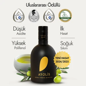 Premium Gurme Ayvalık Zeytinyağı 500 Ml Ödüllü Yüksek Polifenollü Erken Hasat Soğuk Sıkım Natürel Sızma Zeytinyağı