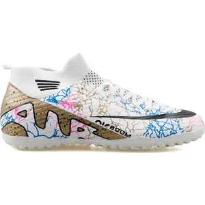 Erkek Çim Zemin Kramponu Mhs-Beyaz-Altın-Desenlı Beyaz