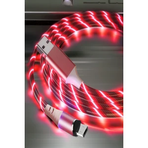 J22 Micro USB Akan LED Işıklı Şarj Kablosu - 2mt
