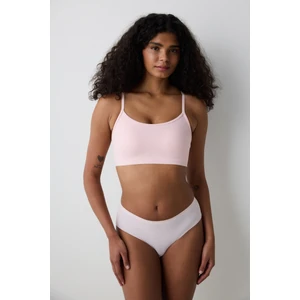 Ribbed Micro Bonding Pembe Üst