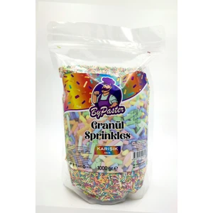 Granür Şeker 1 kg Renkli Pasta Süsü Granül Sprinkles 1 kg Renkli Karışık