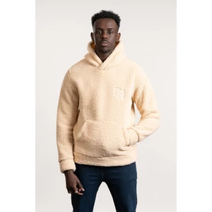 Kapşonlu Kanguru Cepli Slimfit Peluş Sweatshirt