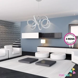 Modern Tasarım 30 cm Çap 3 Renk Yanabilen Ledli Avize