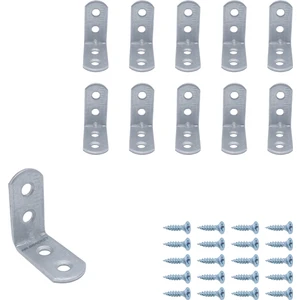 10 ad. L Demir Gönye Köşebent 15x30x30mm - Mobilya Dolap Köşe Bağlantı Birleştirme Sabitleme Aparatı