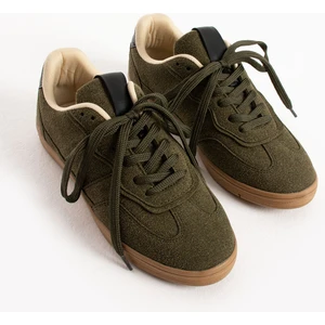 Yula Fashion Shoes Lera Kadın Haki Süet Günlük Sneaker