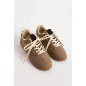 Yula Fashion Shoes Lera Kadın Vizon Süet Günlük Sneaker