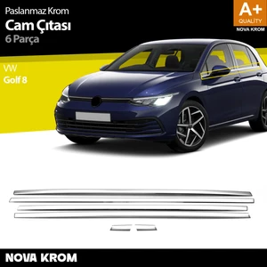 Nova Krom Vw Golf 8.5 Krom Cam Çıtası 6 Prç. 2020-2024