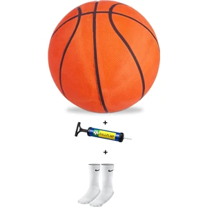 Basketbol Topu 7 Numara Iç ve Dış Mekan Uygun Turuncu Basketbol Topu+Pompa+Çorap