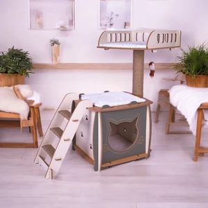 Patihomes Pro Kedi Evi Xl Yataklı - Kedi Tırmalaması