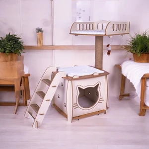 Patihomes Pro Kedi Evi Xl Yataklı - Kedi Tırmalaması