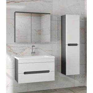Alfa Banyo Alpi (80+35) 115 cm Mdf Boy Dolaplı Lavabolu Banyo Dolabı Seti--Hazır Kurulu--