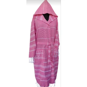 %100 PAMUK KAPŞONLU PEŞTEMAL BORNOZ