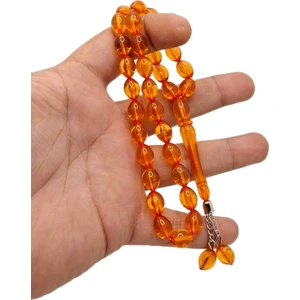 Han Ticarethane Turuncu Beyzi Kesim Toz Kehribar Tesbih