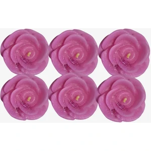 Gül Evi Gül Şeklinde 6'lı Mum Set