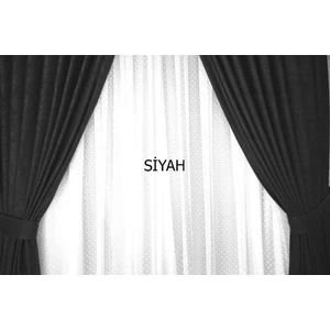 Blackout Fon Perde Ekstraforlu Düz Dikiş - Siyah