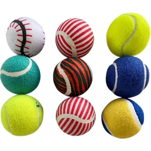 12LI Renkli Tenis Topu Desenli Antreman Topu