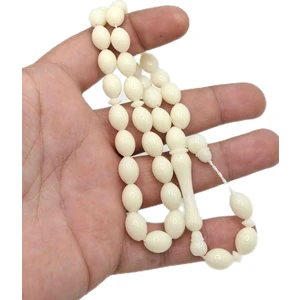 Han Ticarethane Sistemli Beyaz Toz Kehribar Tesbih