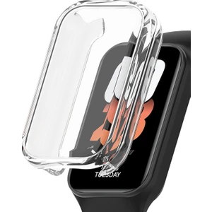 Xiaomi Mi Band 8 Active / Redmi Smart Band 2 Uyumlu Şeffaf Silikon Kasa ve Ekran Koruyucu