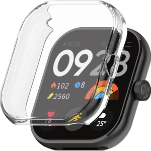 Xiaomi Redmi Watch 4 Uyumlu Şeffaf Silikon Kasa ve Ekran Koruyucu