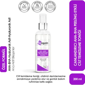 Canlandırıcı Aha Bha Peeling Etkili Cilt Temizleme Solüsyonu Tonik 200 ML