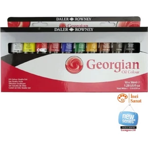 Daler Rowney Georgian 10X38 ml Yağlı Boya Set Studio Set 38ML Profesyonel Oil Colour Set