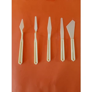 İnci Tuval Plastik Spatül 5 Li Set Resim ve Heykel Plastik Spatula Esnek Plastik Palet Bıçağı 1 Paket