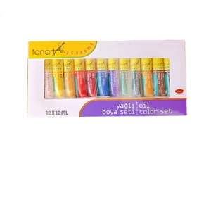 Yağlı Boya 12 Renk 12 ml Tüp Set Academy Seri Sanatsal Boya Güncel Paket (Yeni Tarihli Üretim)