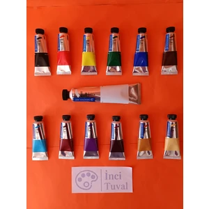 Yağlı Boya Set 12X50 ml Ana Renkler ve 200ML Titanium White Beyaz Seti 13 Renk Büyük Boy