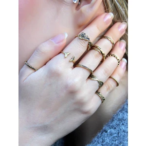 Esha Store Antik Model 10'lu Ayarlanabilir Yüzük Seti EUY51