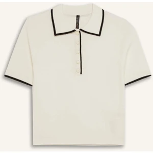 Fitted Polo Yaka Kısa Kollu Triko Tişört C1498AX25SP