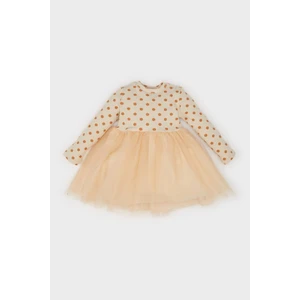 Kız Bebek Çiçekli Uzun Kollu Tül Elbise D9573A525SP