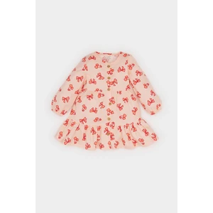 Kız Bebek Fiyonk Desenli Uzun Kollu Twill Elbise D9564A525SP
