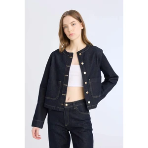 Crop Düğmeli Cepli Jean Ceket D5153AX25SP