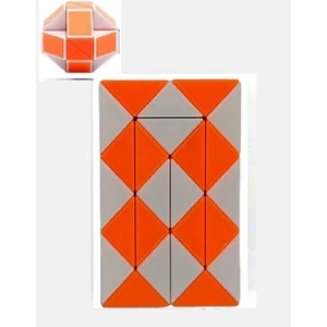 24 Parçalı Yaratıcı Magıc Snake Cube  -Sihirli Yılan Zeka Sabır Küpü - Renk: Turuncu