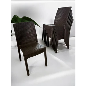 Nar Sokağı 6 Adet Kolsuz Rattan Sandalye 6'lı Set