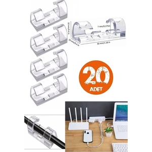 After Times 20 Li Kablo Sabitleyici Şeffaf Düzenleyici Kablo Toparlayıcı