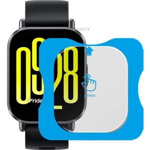 Redmi Watch 5 Active Uyumlu Kolay Takılabilir Takma Aparatlı Temperli Cam Ekran Koruyucu