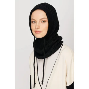 Siyah Balaclava Triko Başlık